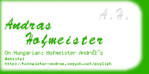 andras hofmeister business card
